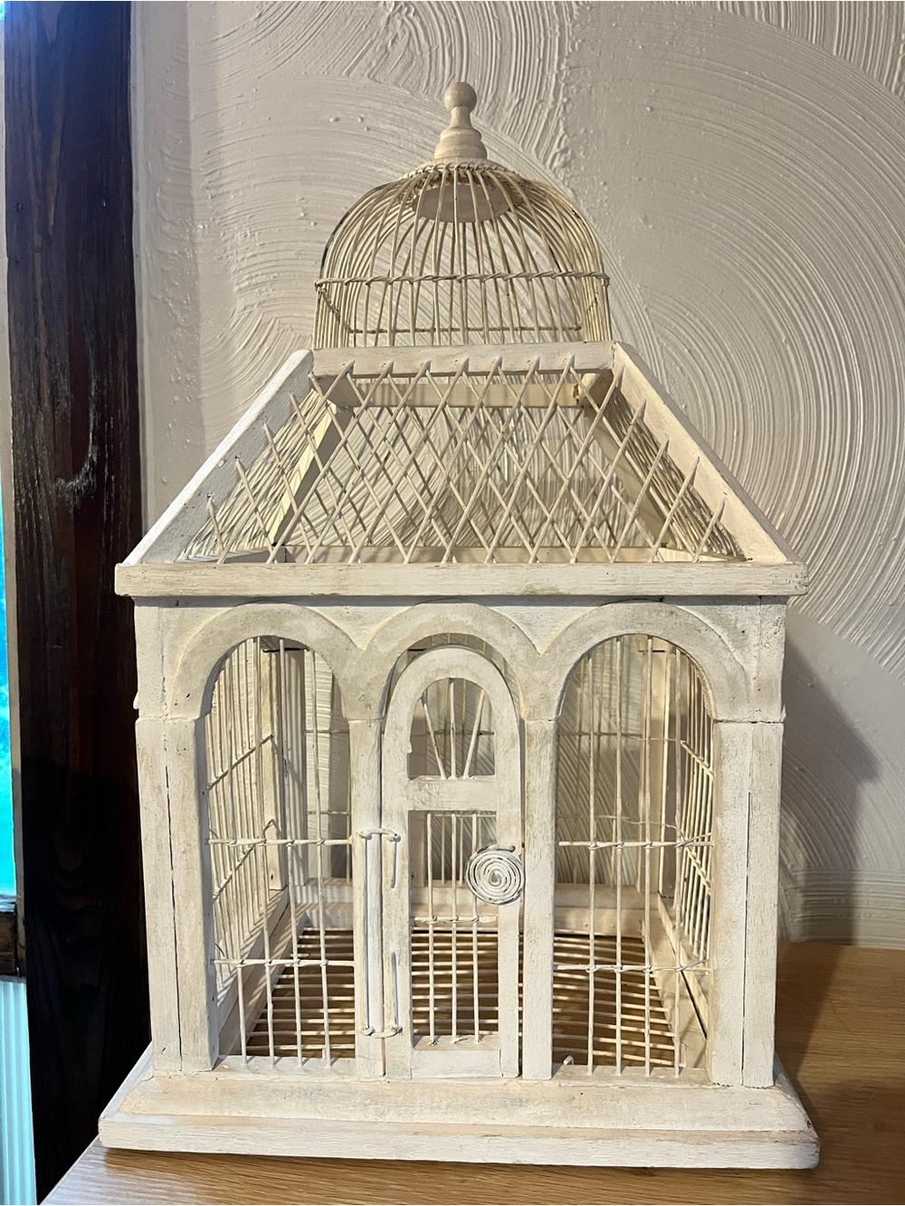 Decorative Cream Birdcage Accent